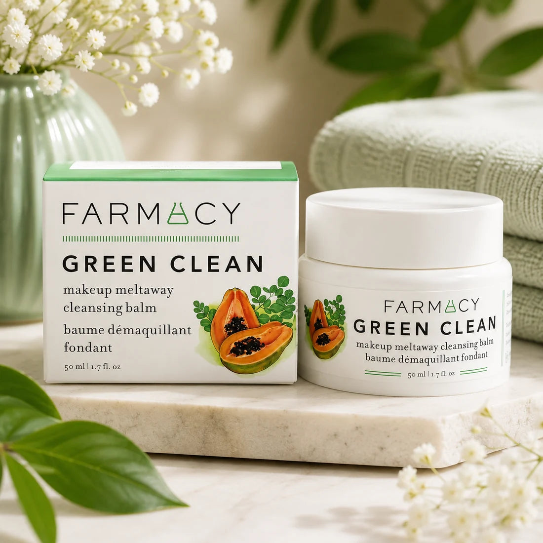 Farmacy Green Clean Makeup Meltaway Cleansing Balm Face Cleanser 1.7 oz / 50ml